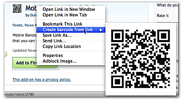 Generating a barcode from a link